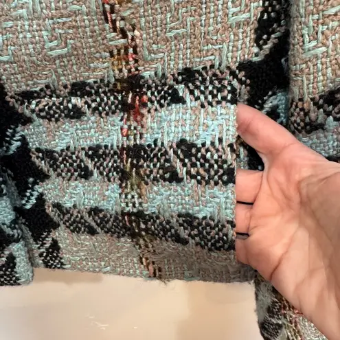 Paule Vasseur Tweed Knit Jacket Women’s Size 38 Blue Black