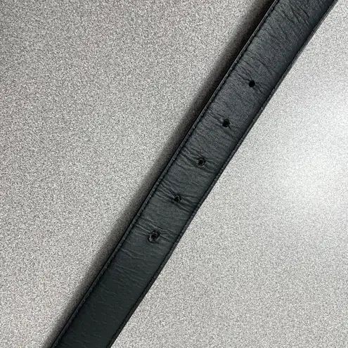 LP Blue Belt Womens Medium Black Vegan Leather Faux Pearl Buckle 1.25in Classic