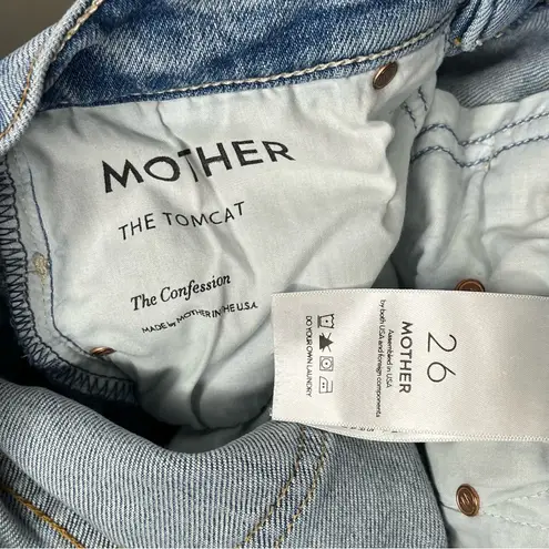 Mother Superior The Tomcat High Waisted Straight Crop Jeans Blue Size 26