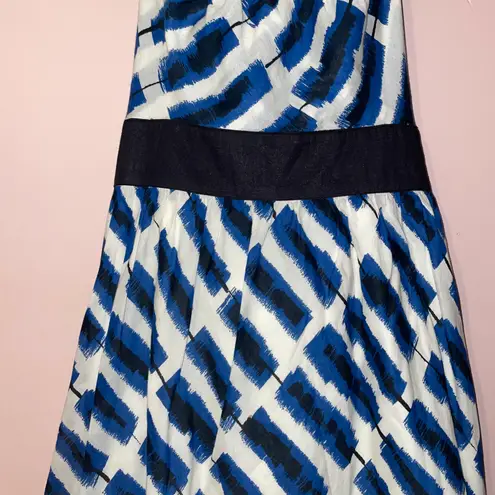 Maeve Anthropologie Blue Halter Cotton Setting Westward Dress Size 2