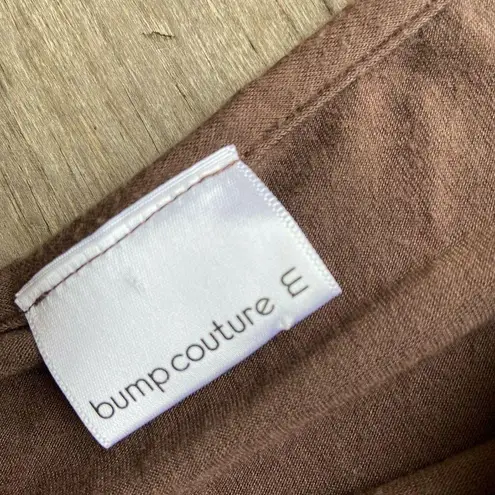 Bump Couture Maternity Top Dress Size Medium Brown Short Sleeve Tunic Womens