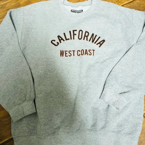 Pretty Little Thing Grey Marl CALIFORNIA West Coast Slogan Oversized Sweater M 