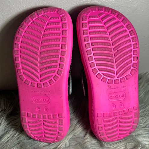 Crocs  Barbie Limited Edition Classic Crush Clogs Pink Silver Clogs Charms Size 9 - Image 9