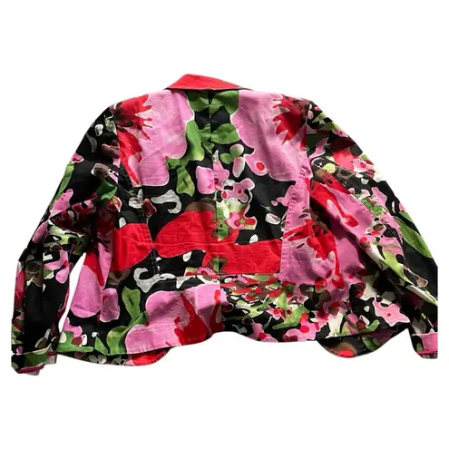 EUC Funky Floral Stretch Cotton Insight New York Jacket 14 Boho Indie Sleeze Pink