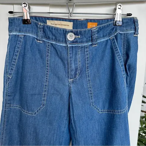 Pilcro and the Letterpress Pilcro Wide Leg Chambray Jeans, NWOT Size 6