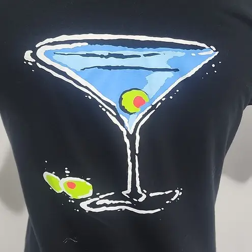 I Like It Dirty Martini Scoop Neck T Shirt Blue Size XL