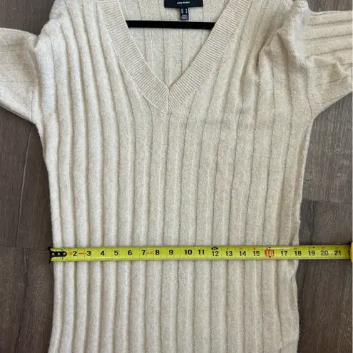 VERO MODA Doffy Long Sleeve V Neck Rib Sweater Dress Irish Cream Melange M