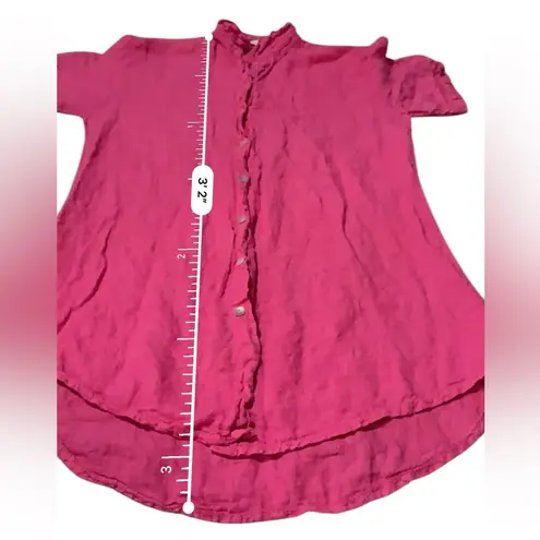 Aldo Marino Positano Linen Hot Pink Button