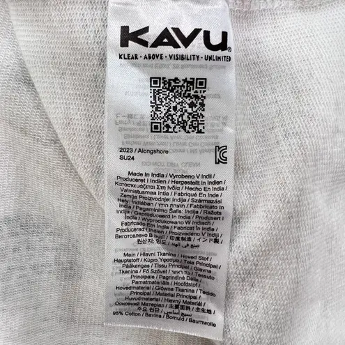 KAVU Hooded Dress Cap Sleeves Beach Cover Up Casual Comfy Small Beige/White