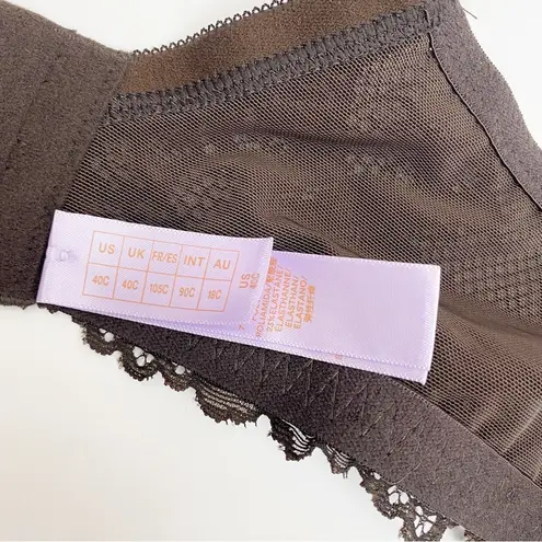 Savage X Fenty Floral Lace Push Up Balconette Bra: Chocolate Brown Sugar