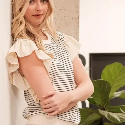 Lime n Chili ✨NWT Lime 'N' Chili Striped Contrast Ruffle Detail Sleeveless Top