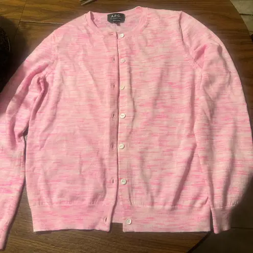 A.P.C. Paris Carmen 100% Wool Cardigan Paris SS22 Medium Pink