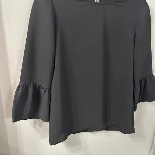 Madewell  Blouse Bell Sleeve Black Dressy Work Top Office Shirt Women’s Size XXS