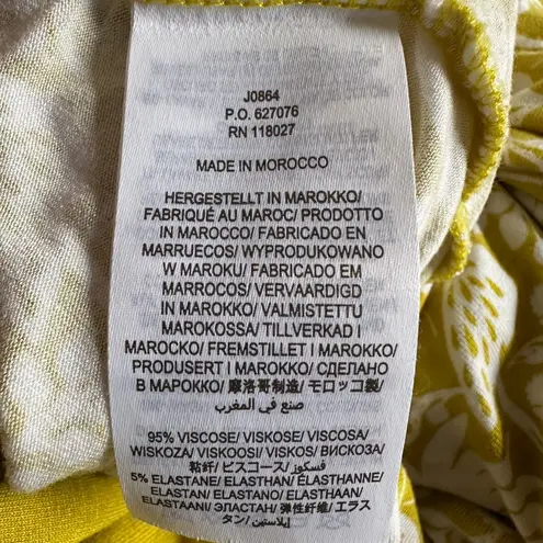 Boden Evangeline Floral Wrap Dress Lime Green Yellow Citrus Jersey Vacation Size 10