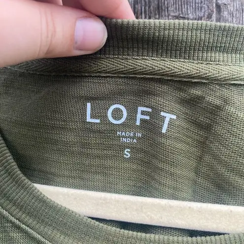 Loft  Olive Green Lightweight Crewneck Sweatshirt | S