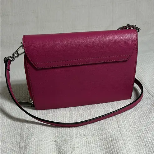 Karl Lagerfeld Lourdes Leather Plum Colored Crossbody Bag