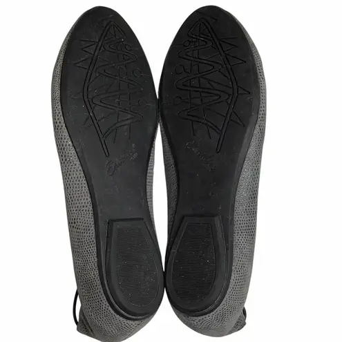 Earthies Essen Ballet Flat Shoes Womens 12 B Gray Suede Elastic Strap Feminine