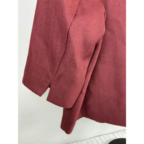 Bon Worth Women Blazer LP Burgundy Red Herringbone Career Business Casual Jacket Size undefined