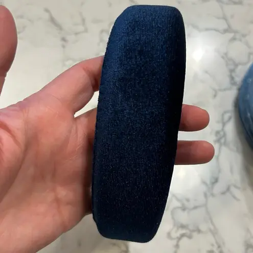 Lot of 3 Blue Headbands Knotted & Thick Velvet Spongey