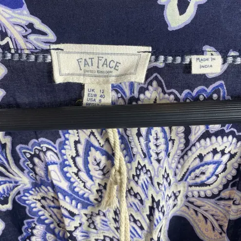 Fat Face Womens Dress Sz 8 Blue Floral Summer V