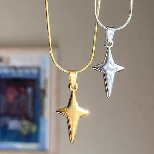 Handmade grunge y2k street style sparkle star fully stainless steel necklace✨