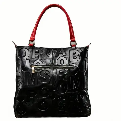 NWT AD Wo 'S Genuine Leather Shoulder Bag Red/Black Red