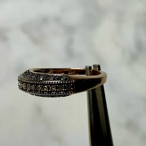 Gold Over Sterling Silver Chocolate Diamond Band Ring Size 6 Djoy 925