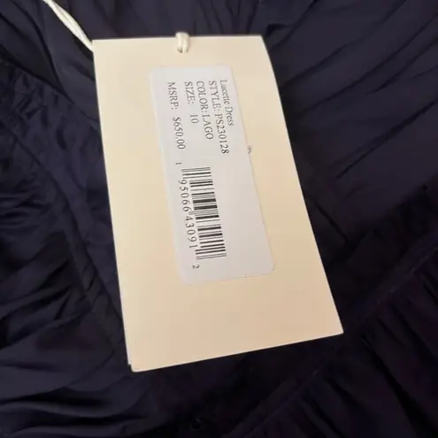 Ulla Johnson Lucette Dress Royal Purple Lago Size 10 Corset Pleated Satin Ruffle