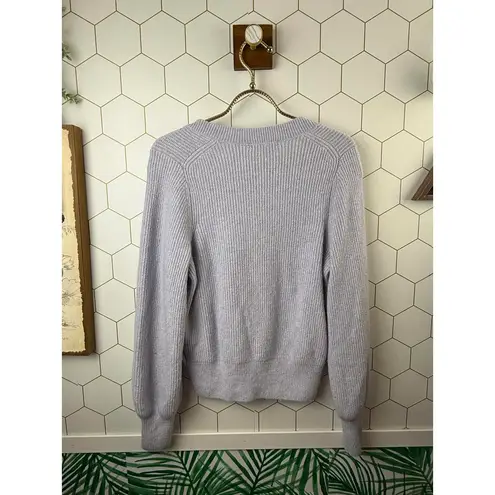 Madewell  Wool Blend Lilac Ribbed Melwood Squareneck Sweater - Size - Small