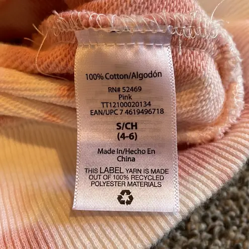 Time And Tru Pink Tie Dye Long Sleeve Crewneck Sweatshirt Small NWOT