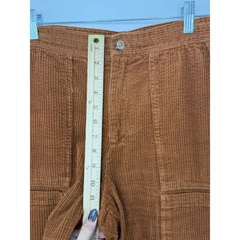 Current Air Wide Leg Corduroy Cargo Pants M Brown Cropped Workwear Retro 70s Y2K
