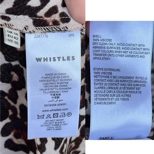WHISTLE ANIMAL PRINT ESME DRESS SIZE 10 Brown