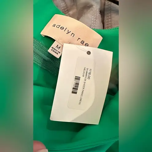 Adelyn Rae Green Shamrock Sheer Panel Mini Dress - / Gianna