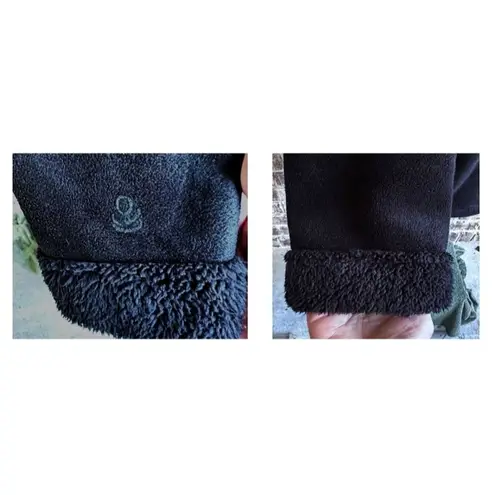 Cuddl Duds Black Hoodie Ladies 2XL Coat Sherpa Coatigan Fleece Lining Sn…