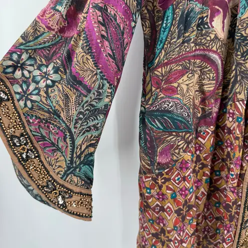 Soft Surroundings Ambrosia Topper Open Cardigan *size unknown Beaded Trim Kimono