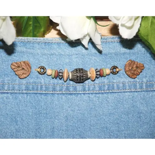 Vintage Christina Hope Light Wash Blue Denim Maxi Skirt Size 12 Elastic Waist