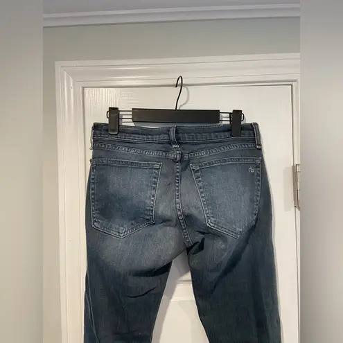 Rag and Bone  Size 25 Blue Gray Cotton Stretch Low Rise Straight Leg Denim Jeans
