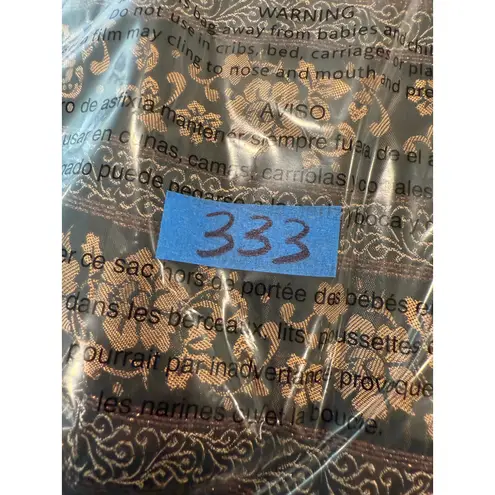 Jessica McClintock Vintage Strapless Dress 4 Black Gold Floral Brocade midi