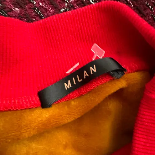 Milan Velvet Soft Red Crewneck Sweatshirt Medium To Large