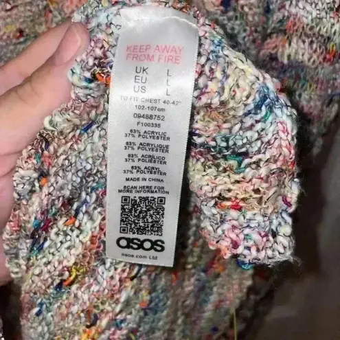 ASOS  slouchy oversized colorful‎ cardigan sweater