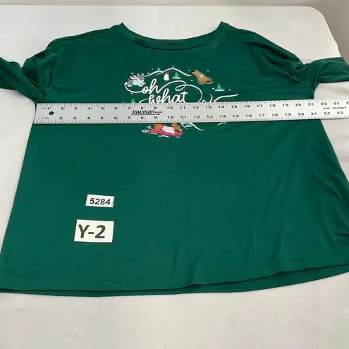 Womans Joy Spun Long Sleeve Pullover Holiday Themed T Shirtmedium 8