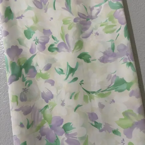 Sag Harbor Midi Dress Sz 6P 6 Petite Pastel Floral Sleeveless Tie Back