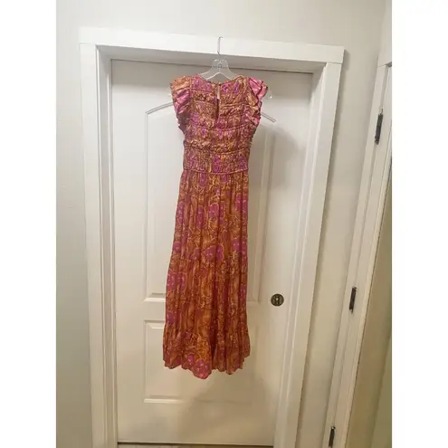 Cleobella Giselle Dress Womens XS Maxi Floral Ruffle Sleeve Boho Pockets