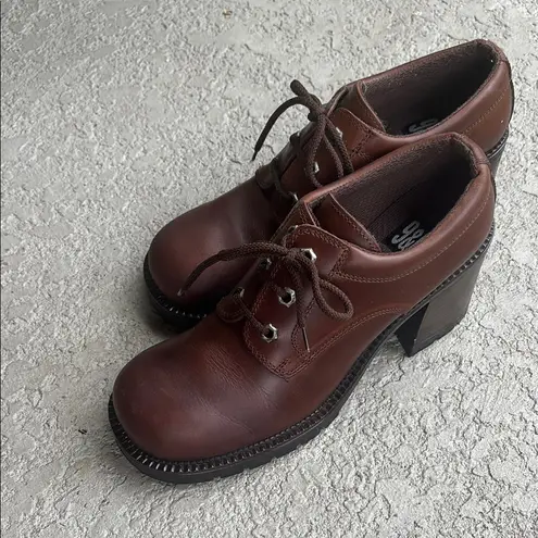 Nine & Co. 9&Co Made in Italy Brown Leather Lace-Up Shoes