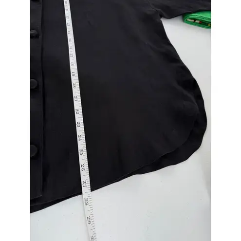 VTG Hino & Malee Linen Button Down Top Oversized Boxy Jacket One Size Black Size M