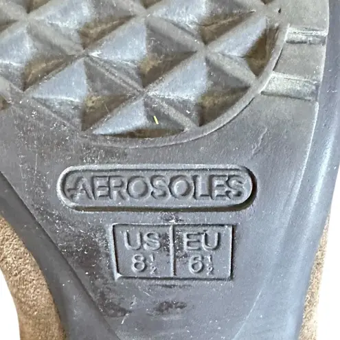 Aerosoles Two-Tone Womens Brown Suede Leather Block Heel Ankle Boots Chic