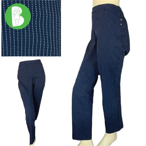 Charter Club NAVY BLUE WITH WHITE SPECKS STRETCH STRAIGHT LEG TROUSERS (10)