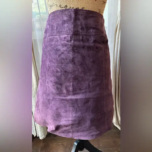 United Colors Of Benetton Benetton Vintage 1990's China Plum Leather Wrap Skirt