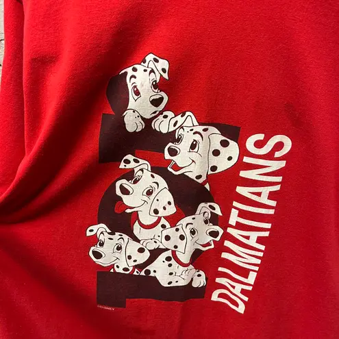 Disney Vintage 101 Dalmatians Red Oversized One Size Single Stitch Graphic Tee