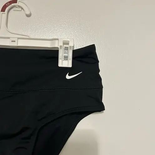 Nike  Essential High Waisted Bikini Swim Bottoms Black Size Small Pocket Zipper